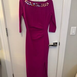 Elegant Magenta Dress with Cutout Design